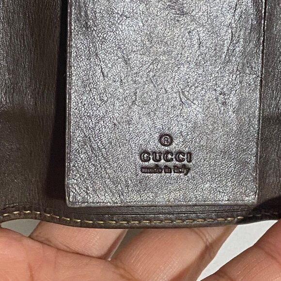 Gucci GG Monogram Leather Key Case Trifold - Picture 6 of 8
